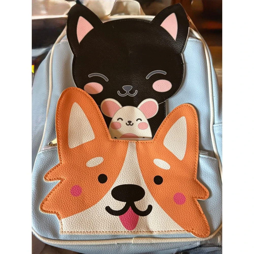 Furever‎ Friends Cat Dog Mouse Mini Backpack Blue Novelty Kawaii Adorable New